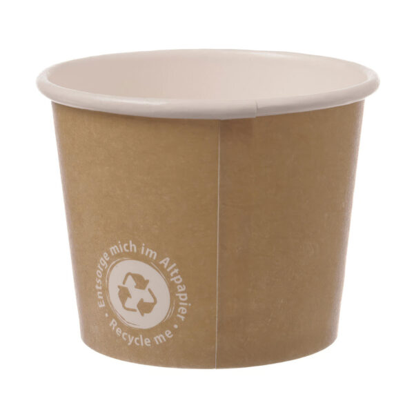Eisbecher aus Papier 160 ml "Recycle Me" ohne Kunststoffbeschichtung 4 oz XL, 50 Sk.