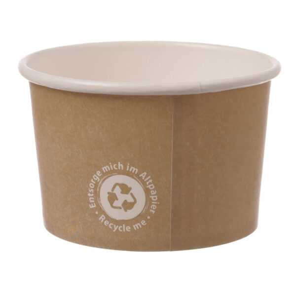 Eisbecher aus Papier 500 ml "Recycle Me" ohne Kunststoffbeschichtung O 109mm, 55 Stk.