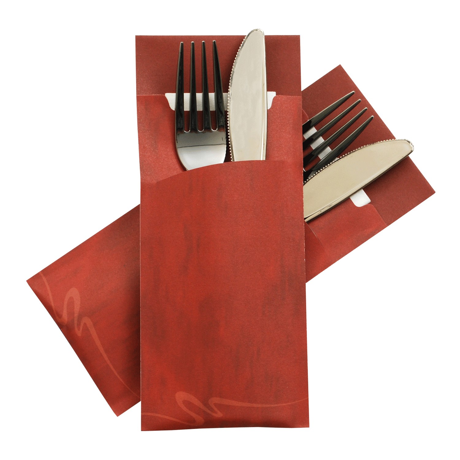 HI-POCH-005 Pochetto Bestecktaschen 200x85mm burgund marmor inkl. Serviette, 520 Stk. – Bild 1