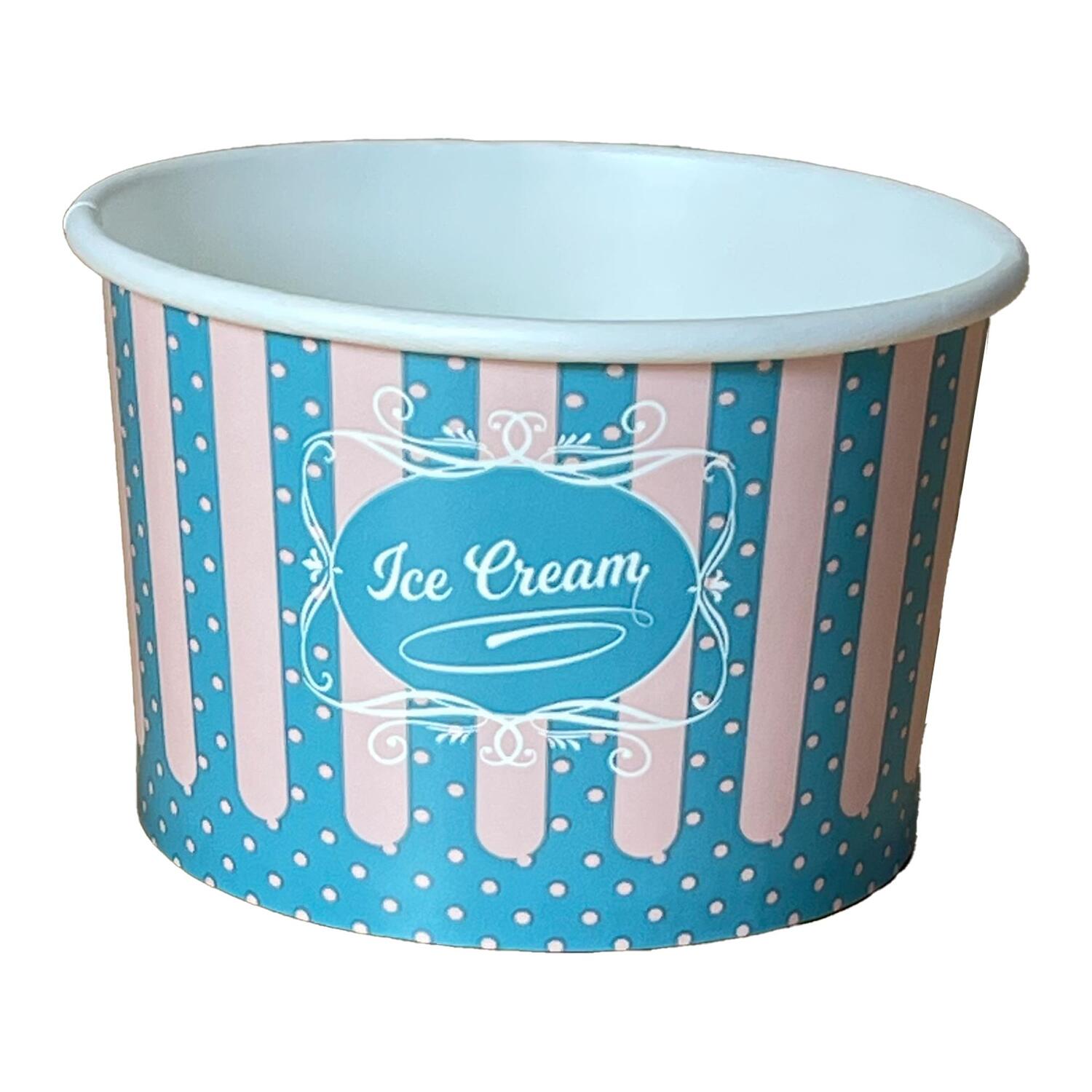 IN-Q0008P Eisbecher aus Pappe Papierbecher Patisserie ICE CREAM Motiv 180 ml 6oz, 50 Stk. – Bild 1
