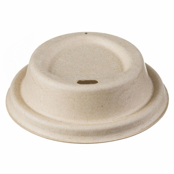 Domdeckel aus Zuckerrohr für Coffee-TO-GO Pappbecher, 50 Stk.