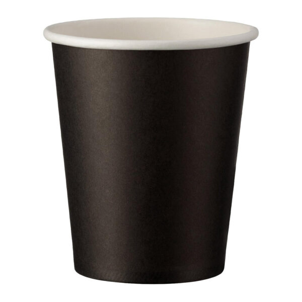 Heiß- und Kaltgetränkebecher schwarz Pappe beschichtet 200 ml 270ml, 50 Stk.