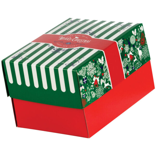 Keksbox Gebäckkarton mit Alubeschichtung "Weihnachten" 130 x 100 x 80mm, 220 Stk.