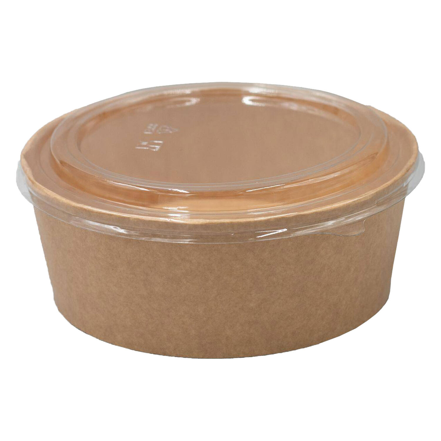 KTC-60021140_SET Salatschalen 1300ml aus Kraftpapier braun inkl. Deckel aus rPet, 50 Stk. – Bild 1