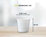 Schnapsbecher Shotbecher Stamperl Pappbecher weiß mit Eichstrich 4cl 40ml, 40 Stk. – Bild 2