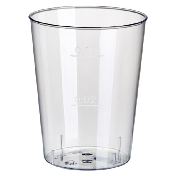 Einweg-Schnapsglas 4cl, PS mit Eichstrich bei 2cl und 4cl, transparent, 40 Stk.