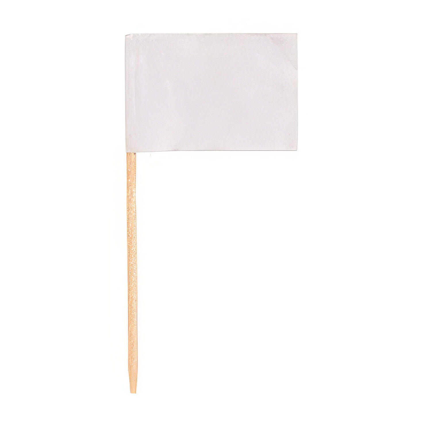 PAP-16596 Flaggenpicker Fahnenpicker Deko-Picker zum selbst beschriften, weiß, 500 Stk. – Bild 1