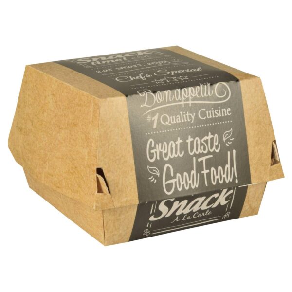 'pure' Burgerboxen aus Pappe FSCR 10 x 10 cm 'Good Food' klein, 50 Stk.