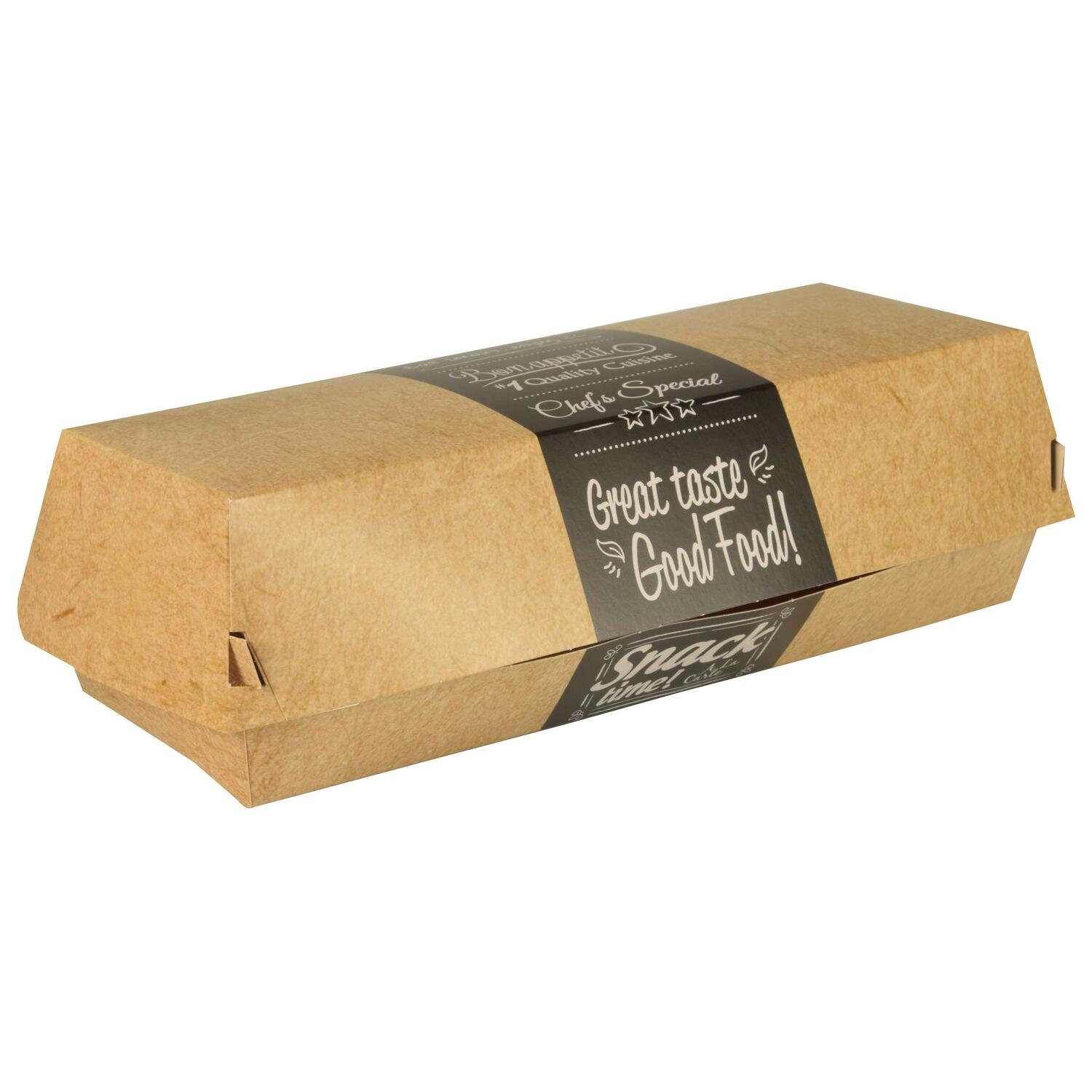 PAP-86635 Baguetteboxen Sandwichboxen aus Pappe 22 x 8,5 cm 'Good Food', 50 Stk. – Bild 1