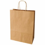 Papiertragetaschen mit Papierkordel Kordeltasche 28 x 22 x 10 cm braun, 25 Stk. – Bild 2