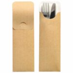 Bestecktaschen mit Abdecklasche 235 x 73 mm natur inkl. Serviette FSCR, 500 Stk.