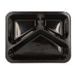 Mehrweg Menüschalen 3-geteilt 22,7 x 17,8cm Mikrowellengeeignet schwarz, 20 Stk. – Bild 2