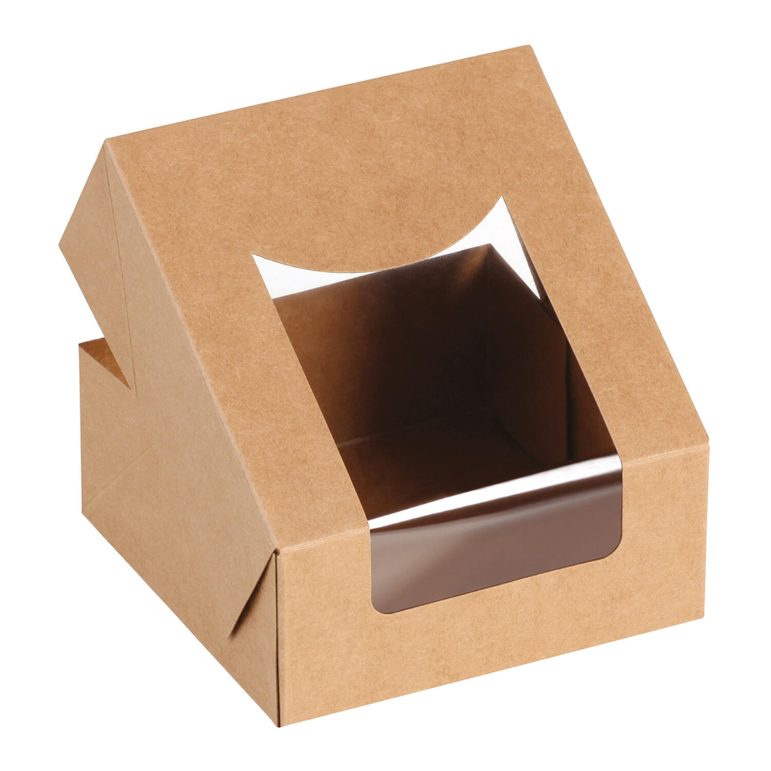 PCV-20682 Bio Food Box Snackbox mit Deckel und Sichtfenster aus PLA 12 x 12 x 5cm, 25 Stk. – Bild 1