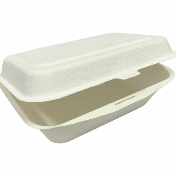 Menüboxen ToGo 1-teilig aus Zuckerrohr nature weiß, 50 Stk.