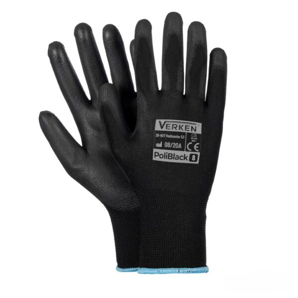Montagehandschuhe, Arbeitshandschuhe Polyester Polyurethan M-8, 12 Paar