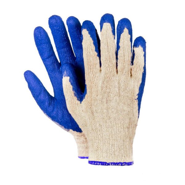 Arbeitshandschuhe, Montagehandschuhe Baumwolle Latex Größe L-9, 10 Paar