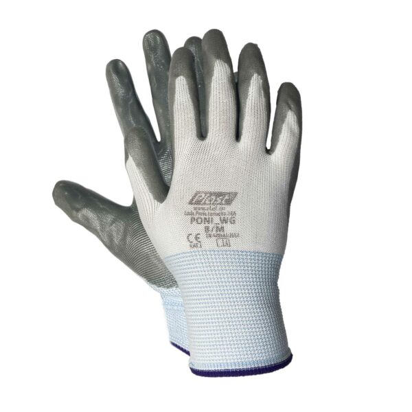 Arbeitshandschuhe, Montagehandschuhe Nylon-Nitril Größe M-8 Unisex grau, 12 Paar