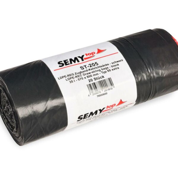 Müllsäcke Zugbandsäcke Kehrichtsäcke 35 L 57 x 60 cm LDPE T60 schwarz, 20 Stk.