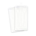 Bestecktaschen weiß 240x125mm inkl. Serviette 390x380mm weiß, 500 Stk.