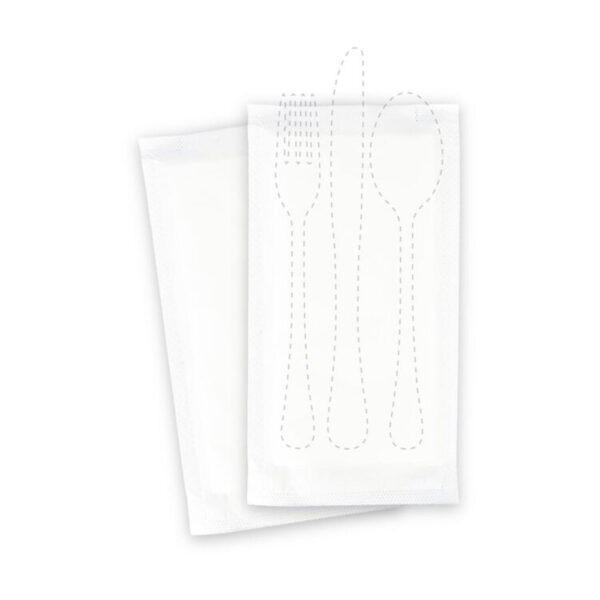 Bestecktaschen weiß 240x125mm inkl. Serviette 390x380mm weiß, 500 Stk.