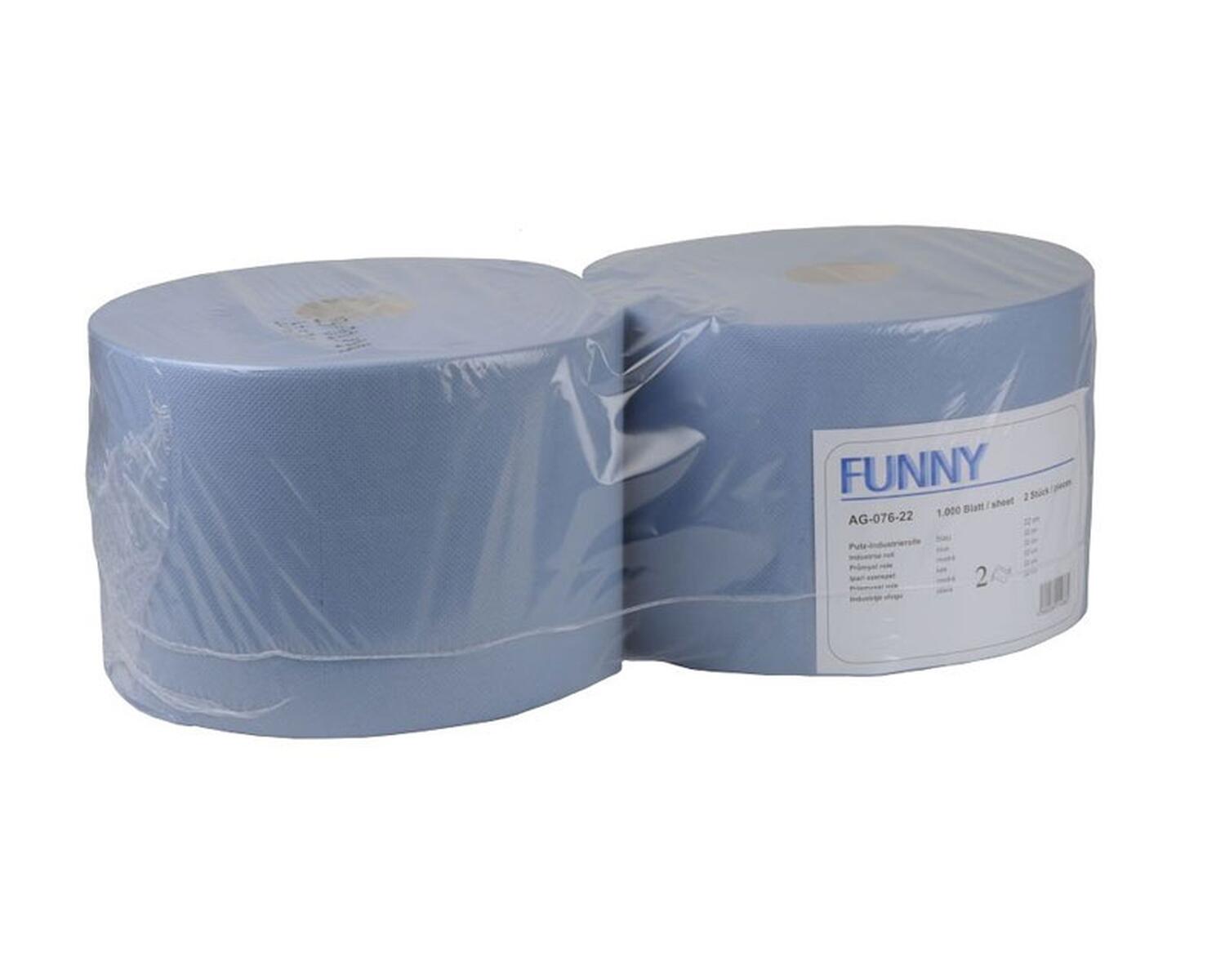 PLO-AG-076-22 Putzpapierrolle 22cm breit, 100% Zellstoff, 2 lagig, 1000 Blatt, 2 Stk. – Bild 1