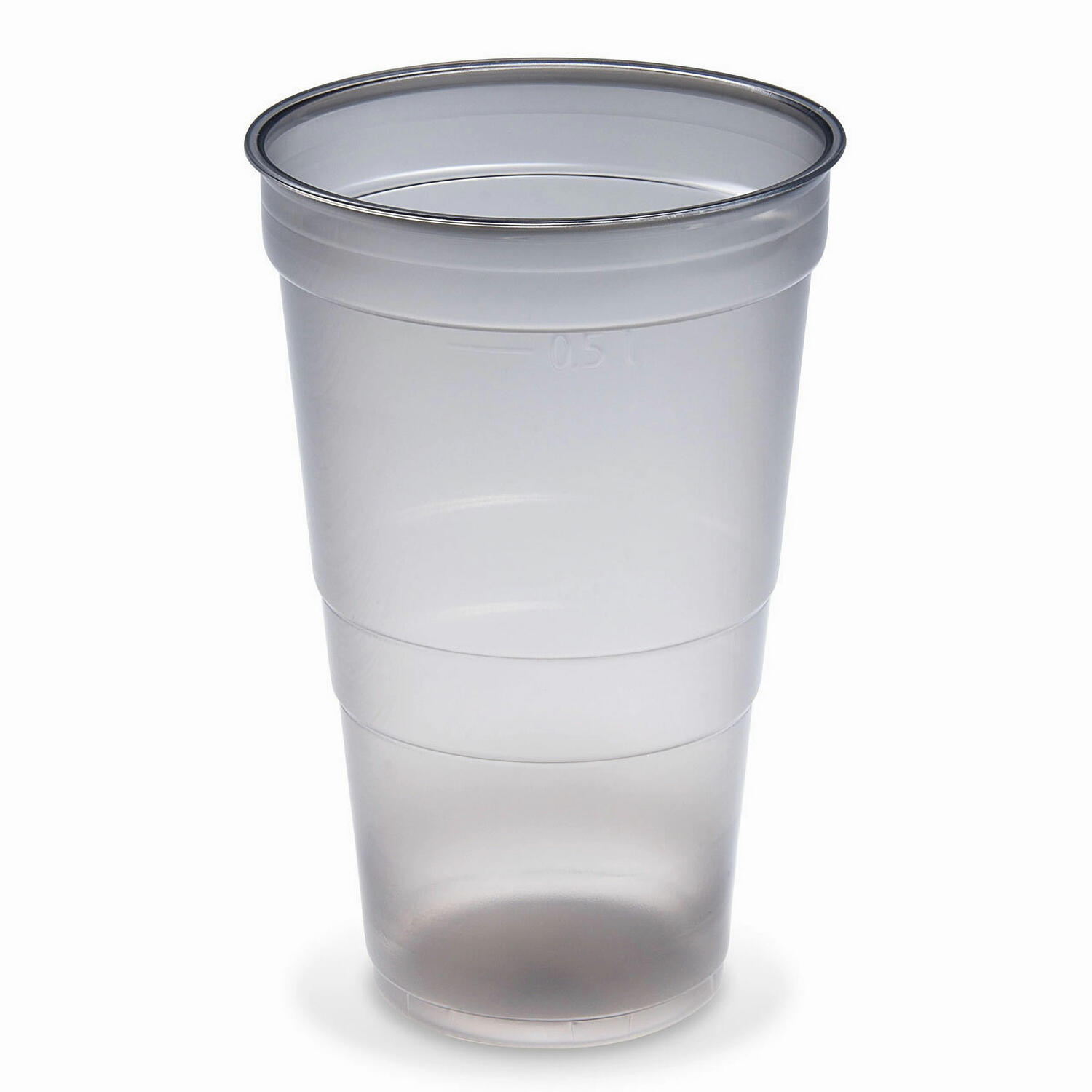 PP750 Mehrwegbecher Pfandbecher rauch-grau transparent PP Eichstrich 0,5 l O 9,5 cm, 25 Stk. – Bild 1