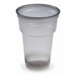 Mehrwegbecher Pfandbecher rauch-grau transparent PP Eichstrich 0,2 l O 7,8 cm, 50 Stk.