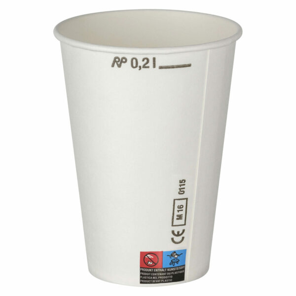 Kaltgetränkebecher mit CE-Eichstrich, weiß, 100 Stk.