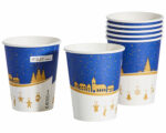 Heißgetränkebecher Winterlandschaft Pappe mit Eichstrich bis 90°C 200ml, 75 Stk.