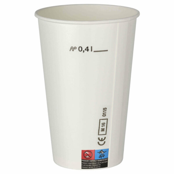 Kaltgetränkebecher mit CE-Eichstrich, weiß, 50 Stk.