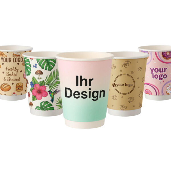 Personalisierbare Doppelwandbecher für Heiß- und Kaltgetränkebecher weiß, 500 Stk.