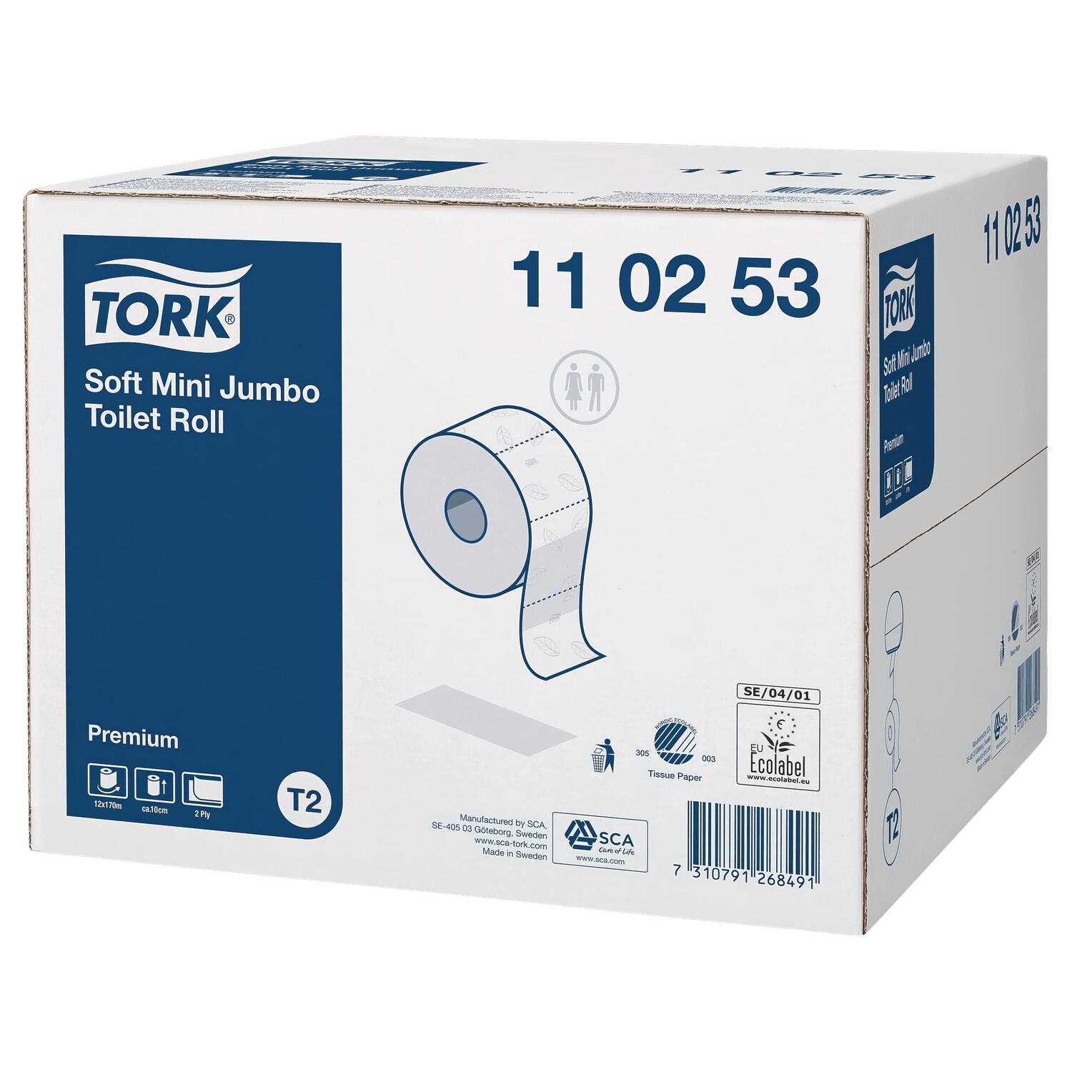RC-110253 Mini Jumbo Toilettenpapier Zellstoff Mix Premium 2-lagig, 12 Rollen je 170m – Bild 1