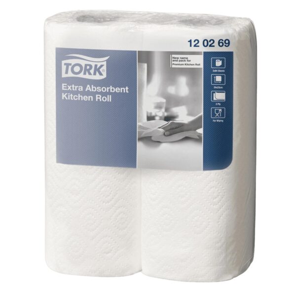 Küchenrolle 2-lagig Zellstoff 64 Blatt hochweiß 23 x 24 cm 12x2 Rollen=24 Rollen
