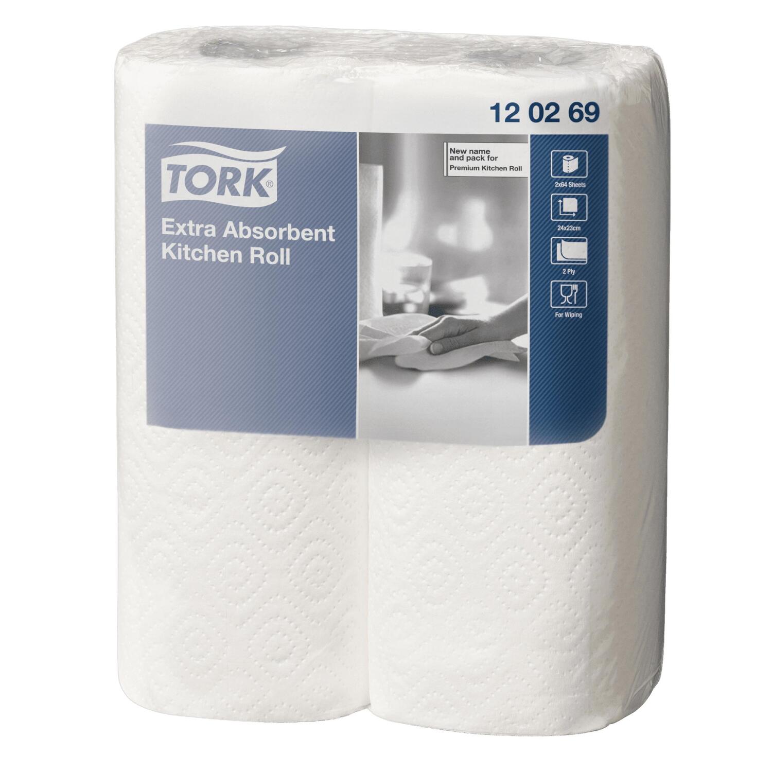 RC-120269 Küchenrolle 2-lagig Zellstoff 64 Blatt hochweiß 23 x 24 cm 12x2 Rollen=24 Rollen – Bild 1