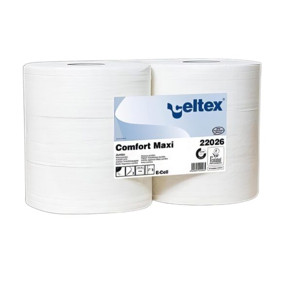Mini Jumbo Toilettenpapier 2-lagig Zellstoff 9,2x18cm weiß, 6 Rollen je 160m