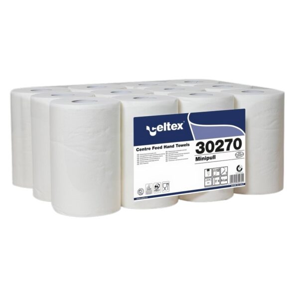 Innenabrollung Handtuchrollen 2-lagig Zellstoff 20x34cm 212 Abrisse weiß, 12 Rollen je 72m