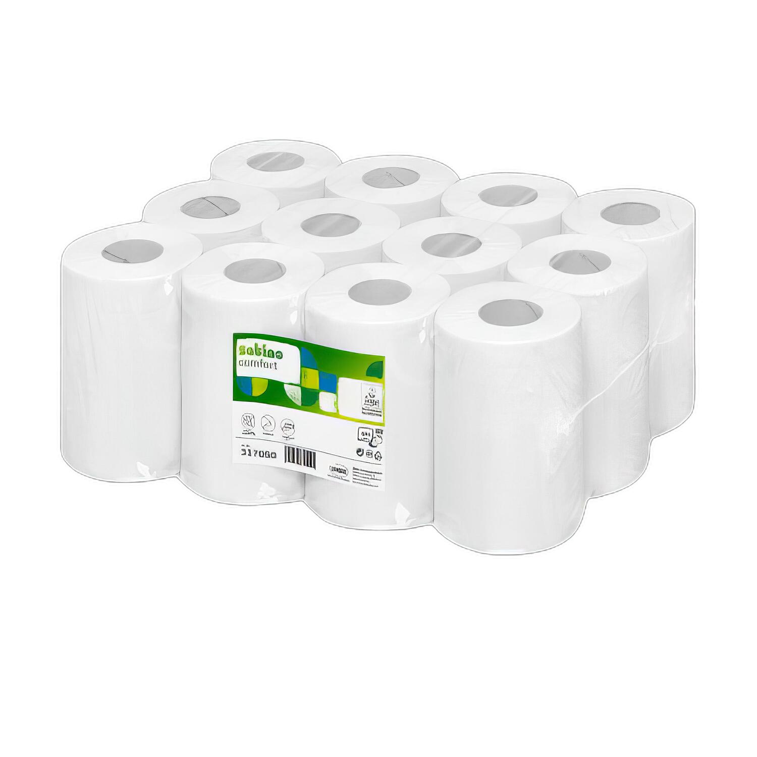 RC-317050 Handtuchrolle Comfort Mini, System CF1, Innenabrollung 1-lagig 12 Rollen, 20cm x 120m perforiert, weiß – Bild 1