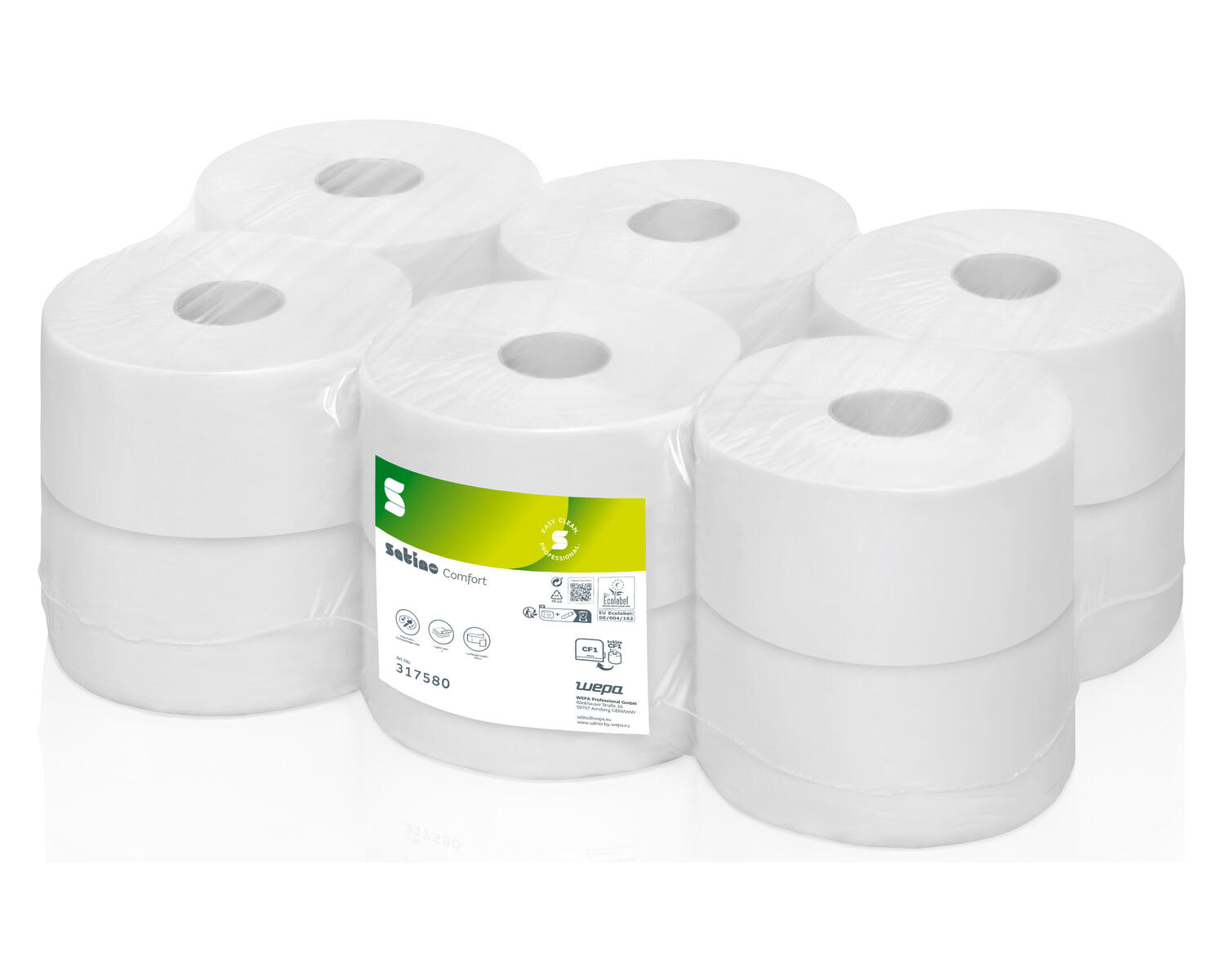 RC-317580 Comfort Toilettenpapier Innenabwicklung 2-lagig 12 Rollen je 720 Blatt CF2 kompatibel – Bild 1