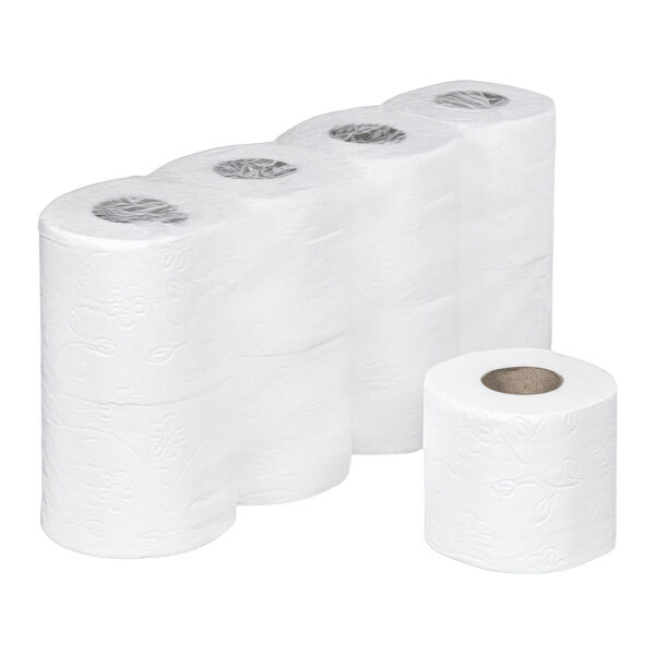 Ecoline Toilettenpapier 3-lagig aus Zellstoff 250 Blatt 9,6x11 cm, 56 Rollen