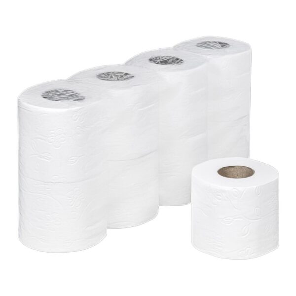 Ecoline Toilettenpapier 3-lagig aus Zellstoff 250 Blatt 9,3x11 cm, 64 Rollen