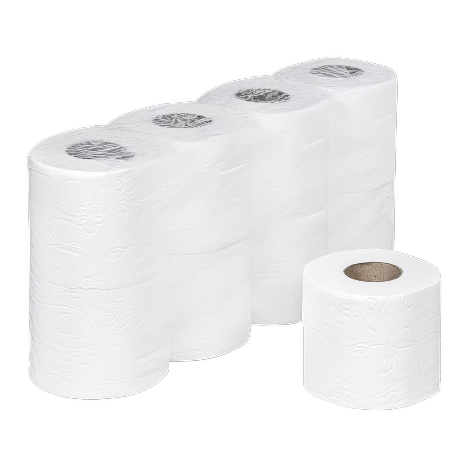 RC-3260 Ecoline Toilettenpapier 3-lagig aus Zellstoff 250 Blatt 9,3x11 cm, 64 Rollen – Bild 1
