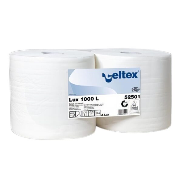 Putzpapier 2-lagig Zellstoff weiß, 2 Rollen je 1000 Blatt