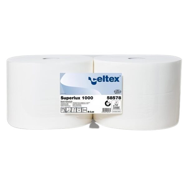 Putzpapier 3-lagig Zellstoff 26,5 x 38 cm weiß , 2 Rollen je 1000 Blatt