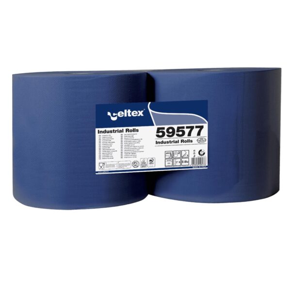 Putzpapier 3-lagig 22x36 cm blau, 2 Rollen je 1000 Blatt