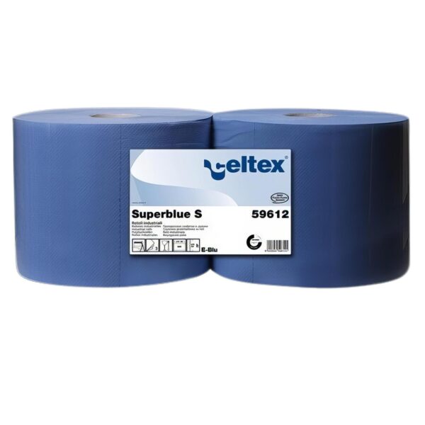 Putzpapier 3-lagig 22x36 cm blau, 2 Rollen je 500 Blatt
