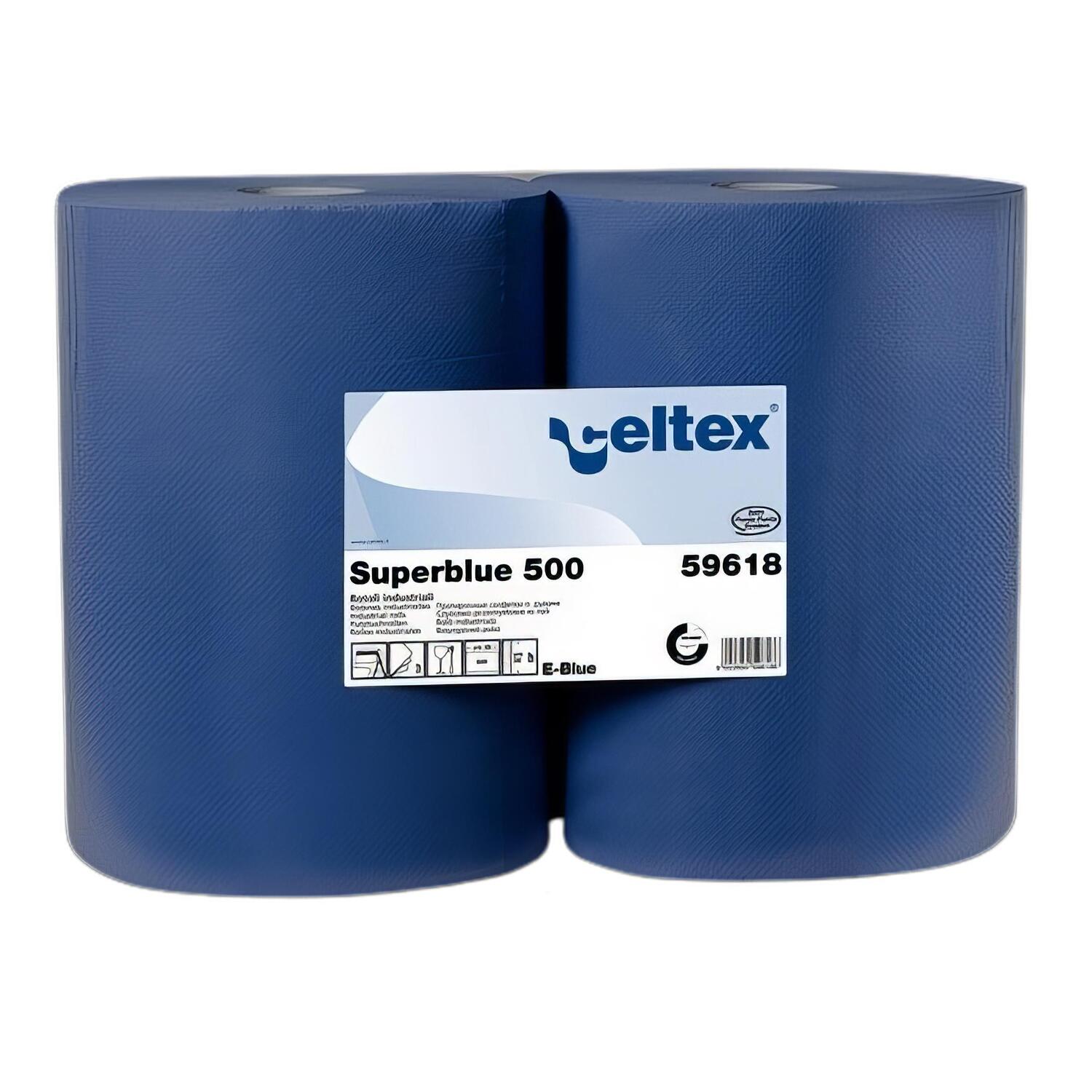 RC-59618 Putzpapier blau 3-lagig 36 x 36 cm, 2 Rollen a 500 Blatt – Bild 1