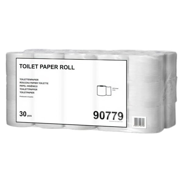 Toilettenpapier 2-lagig 10x11,5 cm, 30 Rollen je 400 Blatt
