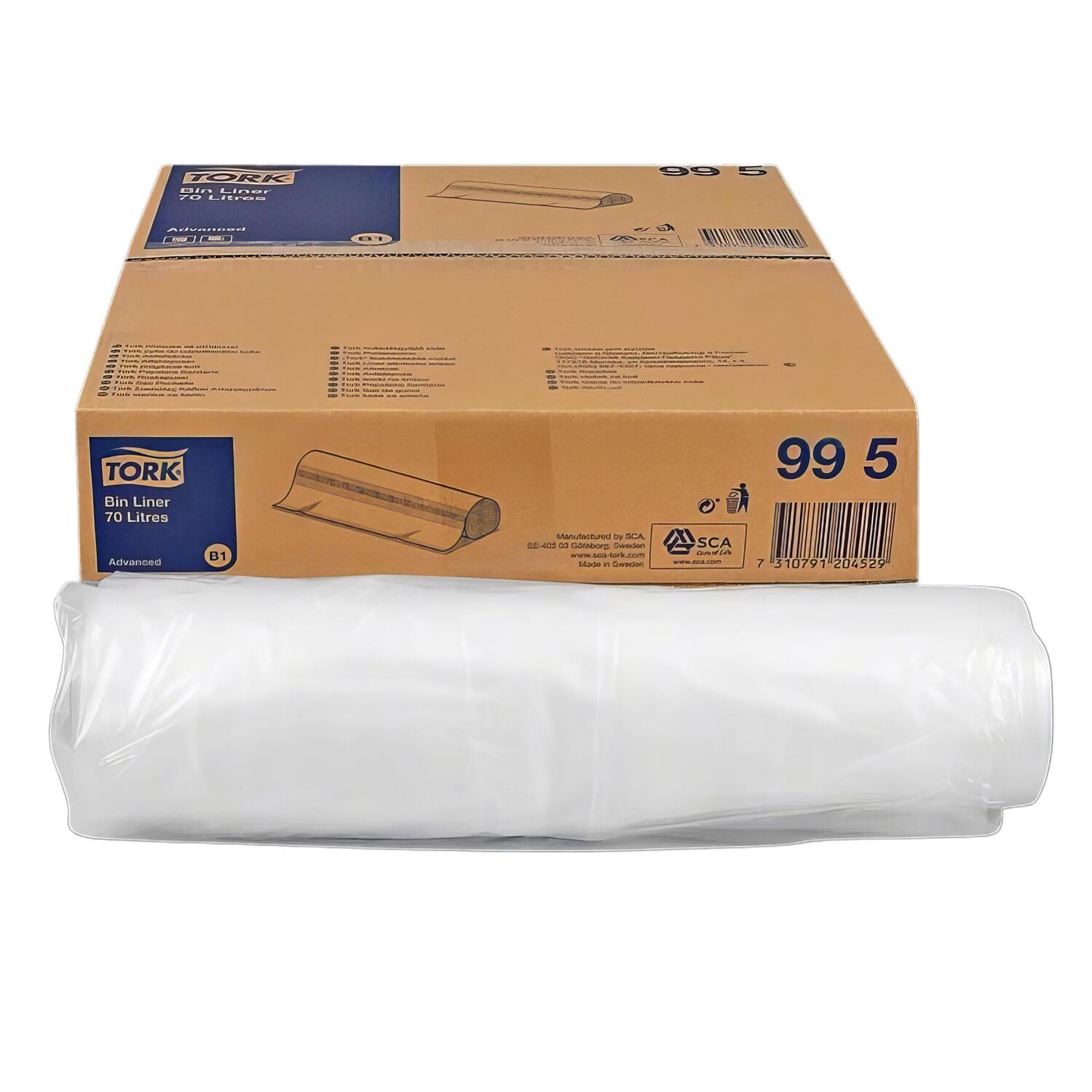 RC-995 Abfallsäcke Müllsäcke 70l B1 640x950mm transparent 5 Rollen je 50 Stück – Bild 1