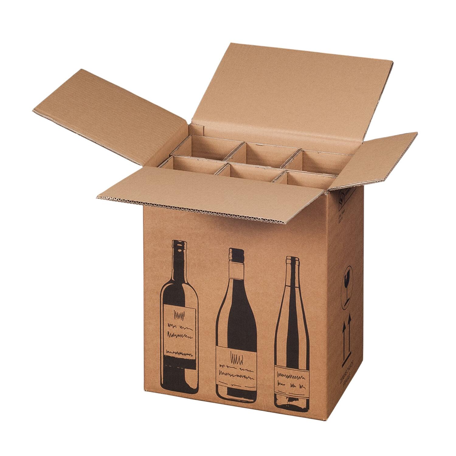 SBP-222103005 Weinversandkarton für 6 Weinflaschen mit DHL & UPS Zertifizierung – Bild 1