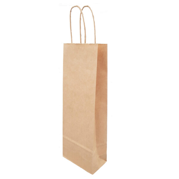 Flaschentragetaschen aus geripptem Papier mit Kordel